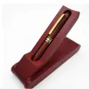 Pennor lyxiga handgjorda röda trä fontänpenna rostfritt stål 0,5 mm nibb pump penna signatur penna för busslighet och skola som gåva