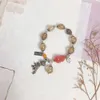 Geomancy Accessory Colorful Hair Single Circle Koi Salt Source Agate Abacus Sier Niche Jewelry Accessories Crystal Armband