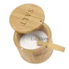 Round Spice Spoon Bamboo Jar With Salt Pepper Seasoning Jars Barbecue BBQ Condiment Bottle Kitchen Spices Tools Th0933 s s