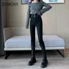 Kadın Kot Zoenova 2024 Bahar Kadınlar Siyah Yüksek Bel Skinny Y2K Kalem Pantolonu Düzenli Kalıcı Kalite Pantolonları Kadın Sokak Geçiş
