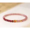 Geomancy Accessoire Koi Cinnabar Purple Gold Sand Bracelet, Simple Strawberry Crystal Bracelet Gift 2023 Nieuw model