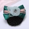 Wstążka kwiat klipsy do włosów dla kobiet kryształowa netto snood akcesoria eleganckie damki hairgips barrette biżuteria