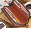 Wallets baellerry Luxury Long Men's Leather Wallet With Strap Large Capacity Man Clutch Money Bag With Coin Pocket For Male Card Holder