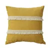 Pillow Tassel45x45 Cm White Case Hair Decorative Soft Cover For Bedroom Home Textile Bedding Use