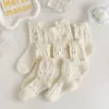 Vrouwen sokken kawaii schattige lolita sweet girls Japanse stijlen studenten kanten frilly ruche white mode groothandel