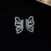 Backs oorbellen 2024 Bling Butterfly Clip voor vrouwen esthetisch kraakbeen oor manchet nep-piercing volledige CZ trendy sieraden