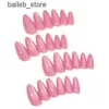 Falska naglar 24st Gradient Rose Pink False Nails Glossy Cat Eye Design Fake Nail Tips For Girls Women Almond Press On Nails Patch Weoreble Y240419 Y240419