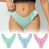 Frauen Höschen Elastischer Satin Rüsche sexy Unterwäsche Low Taille Mesh transparent Baumwollgezerrung atmungsaktiv