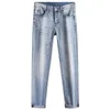 Männer Jeans Designer Guangzhou Xintang Hellblau Slim Fit Small Feet High End Spring Monster Hosen D2JX