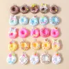 ミックスの15pcs 15pcs kawaii甘いデザートペンダント素敵なドーナツジュエリーを作るdiyネックレスブレスレットイヤリングアクセサリーを作る