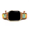 Cases 2023 Natural Stone Aple Watch Strap Bohemia Beaded Band Smartwatch Wrist Bracelet for Iwatch Series 7 Accessories Drop Shipping