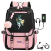 Backpacks Anime Genshin Impact Cosplay Backpack Klee Hu Tao Paimon Student School Shoulder Bag Youth Outdoor Travel Backpack Fashion Gifts