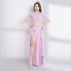 Stage Wear Belly Dance Top Skirt Set Sexy Clothes Fashion Long Suit Carnaval Adults Performance Costume Dancers Vitality