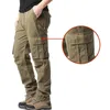 MENS COMOLL CARGO PANTS SPRING CASUAL MULTI TOCKETS PÅTER Män