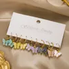 Dangle Earrings Bohemian Heart Butterfly Drop For Women Colorful Geometric Pearl Set 2024 Fashion Party Wedding Jewelry