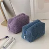 Cosmetische tassen Solid Soft Plush make -uptas Travel opslag schattige dames potloodkas handtassen wasstationery