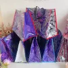 Bags VB Reusable shopping bag purple pattern travel one shoulder storage bag beach bag