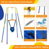 Funlio 2 in 1 Swing Set for Toddler and Baby S zworki - wytrzymałości dla dzieci z składanym metalowym stojakiem, grę w pomieszczeniach/na zewnątrz, łatwy montaż