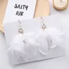 Boucles d'oreilles en peluche cpop longue nature plume pour les femmes géométriques grandes déclarations de résistance aux bijoux de mode Lady Eartrop hiver 2024