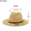 Małe 5254 cm czapki dla kobiet dzieci dziecięce słomka kapelusz letni chłopiec na świeżym powietrzu na plażę zabezpieczającą Sombreros de Mujer 240415