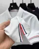 T-shirt maschile Designer di qualità da uomo Luxury Polo Shirt 2024 Summer New Polo Collar Stampato Maglietta a strisce corta a strisce coreana Business Fashion Business J240419