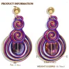 Kolczyki Dangle Dvacaman Purple Crystal for Women Spring Rhinestone luksusowa biżuteria mody hurtowa duża długa walentynka Walentynka