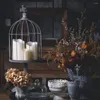 Świece 1PC kutego żelaza Bird Cage Lantern Dekoracyjne świeca stojak na dom