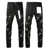 purple jeans mens designer embroidery quilting ripped for trend brand vintage pant Casual Solid Classic Straight Jean