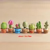 Charms 3D Micro Landscape Cactus Mała żywica roślin doniczkowych 6pcs Symulacja Zielony wisiorek do kolczyka biżuterii DIY