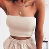 Camisoles tanks dames solide kleurband top bandeau buis camisole