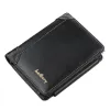 Portefeuilles Business Leather Men's Wallet court à trois pliages Purs à bandoue de carte grande capacité Portefeuille argent masculin de luxe