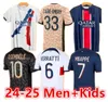 24 25 Maillot Mbappe Soccer Maglie Kit Kit Kit 23/24 Versione giocatore di allenamento pre -match 2023 2024 Maglia Paris Away Shirt da calcio Hakimi Fabian Vitinha O Dembele66