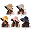 夏には広い縁の帽子が涼しくて太陽が安全であり、両側に通気性のある帽子が大きくなり、小さな顔があります