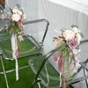Dekoracyjne kwiaty sprzedające hurtowe romantyczne krzesło z tyłu kwiatu dekoracji ślubnej klasyka