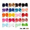 Party Favor 20 Färger Candy Color 8 Inch Baby Ribbon Bow Hairpin Clips Girls Stor Bowknot Barrette Kids Hairbows Hair Accessories D Dheg6