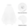 Bridal Veils Frcolor Women's Tulle Veil Pearl Wedding With Hair Comb for Bride Flower Girl Party Pography (White)