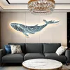 Dekorativa figurer LED -ljusmålning Lyxigt vardagsrumsval med high end soffa bakgrund hängande abstrakt väggmålning