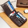 Brieftaschen klassische Stilbörsen für Männer für Männer, kurze echte Leder männliche Münztasche Multi -Funktion RFID -Kreditkartenhalter mit ID -Fenster