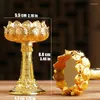 Candle Holders Embossed Buddhist Cup Zinc Alloy Flower Golden Candlestick Tibetan Wedding Lamp Holde Dinner Home Table Decoration