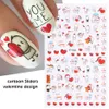 1pcs Black and White Love Abstract Flower Nail Art Decoration Slider Sexy Woman Sticker Ornement DIY 240418