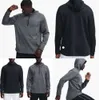 Lu- 372 Men Hoodies Outdoor Pullover Sports Lange Mouw Yoga Wrokout Outfit Mens Loose Jackets Training Fitness Fashion Clothing 45647