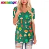 Dames t -shirts Noisydesigns Mushrooms schilderen Gedrukt shirt vrouwen vrouwen korte mouw v nek losse t -shirt zomer tee tops kleding mujer