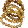 Geomancy Accessory Natural Tak Yellow Honey Wax Amber Koi Gum Flower Armband, Full Color Sparkling Crystal Jewelry Armband