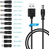 8 w 1 Universal 5 V DC Podnośnik kabla zasilającego kable ładowania kabli przewód Złącza kabla USB Adapter dla mini-wentylatora routerem adapter