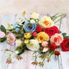 Decoratieve bloemen 6 stks/lot simulatie Silk Franse romantische Happy Tea Rose Home Decoratie Fake Wedding Scene Layout Valentijnsdag cadeau