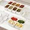 Storage Bottles Clear Seasoning Organizer Box 4/8 Grids Containers With Lid And Handle For Pepper Star Anise