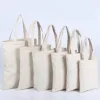 Bolsas 5pcs Canvas Bolsa de algodão Tote Bag Sacos de compras reutilizáveis Mercearia Bolsas de pano de algodão Bolsas de pano de algodão Impressão personalizada