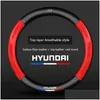 Couvoirs de volant pour Hyundai I10 I30 i20 Sonata Creta Accent Elantra Car er Breathable Anti Slip ers Accessory Drop Livrot Dhqan