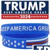 Party Favor Trump 2024 Sile Bracelet Black Blue Red Wristband Save America Again 6 Style Drop Delivery Home Garden Festive Supplies Ev Otq0T