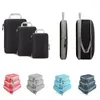 Sacs de rangement Sac de voyage 3PCS / Set Cubes d'emballage compressibles Suitcase étanche pliable avec organisateur de bagages à main